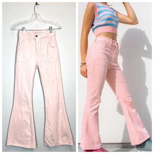 Hammies Powder Pink Bell Bottom Corduroy Pants Size 24